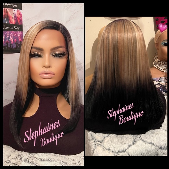 Human Hair Blended lace front wig - Picture 3 of 10